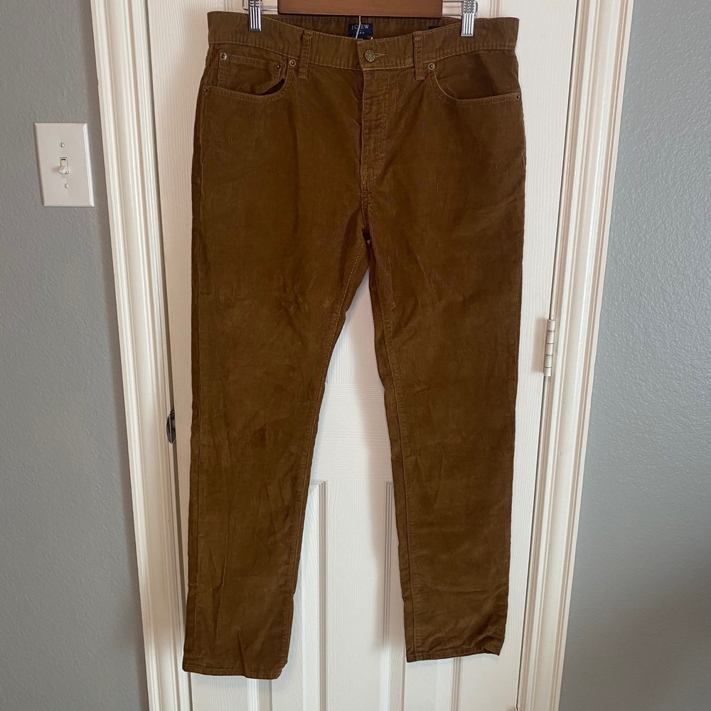 J.Crew Corduroy Pants Mens 34x32 Flex Slim Fit ‎ Brown Stretch Cotton 5-Pocket